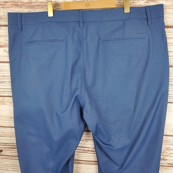 Bonobos Golf Mens 40x32 Slim Blue Houndstooth Tailored Flat Front Golf Pants - Picture 6 of 9